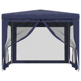 Blue Party Tent with 4 Mesh Sidewalls 9.8 x 9.8 Feet
